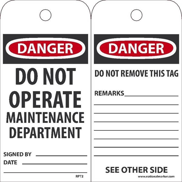 Nmc TAGS, DANGER DO NOT OPERATE RPT2CG
